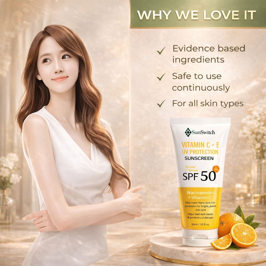 Sunscreen - SPF 50 PA+++ Vitamin C+E Super Bright Sunscreen, SPF 50 PA+++ (60 g) pack of 3